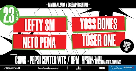 Familia Alzada presenta: Yoss Bones / Toser One / Lefty Sm / Neto Peña / Zxmyr / Almanegra / Chato 473 + Invitados especiales