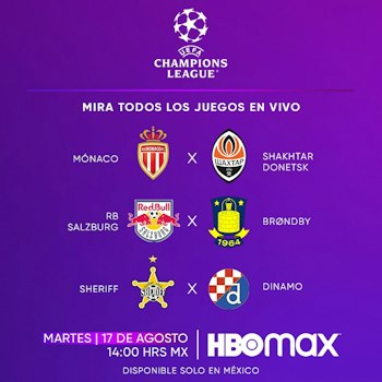 HBO Max transmite los juegos pre-eliminatorios de la UEFA CHAMPIONS LEAGUE