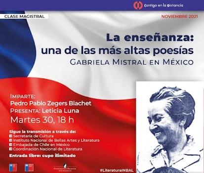 Recordarán a Gabriela Mistral a 100 años de su llegada a México