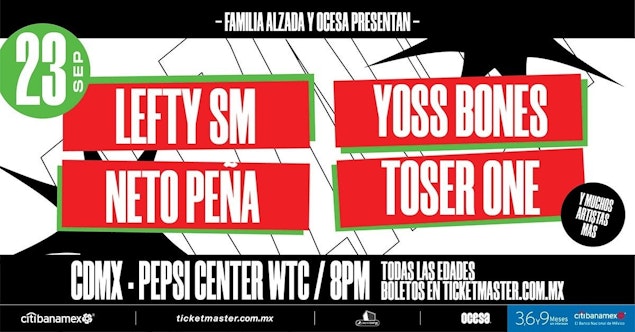 Familia Alzada presenta: Yoss Bones / Toser One / Lefty Sm / Neto Peña / Zxmyr / Almanegra / Chato 473 + Invitados especiales