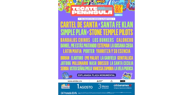 Se presenta el line-up de Tecate Península
