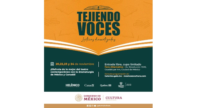El Centro Cultural Helénico presenta la primera edición de “Tejiendo voces” dramaturgia actual de Canadá y México