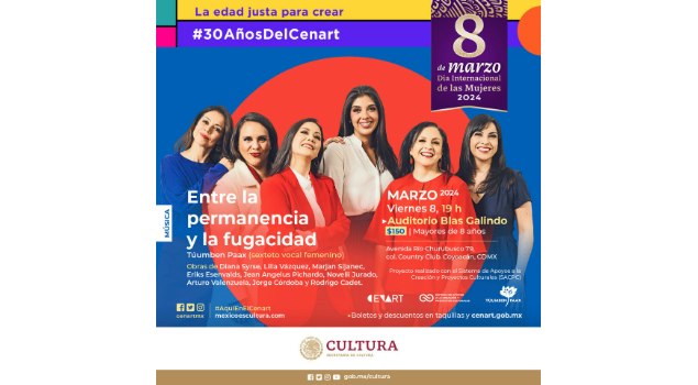 “Entre la permanencia y la fugacidad” recital para el 8M del sexteto vocal Túumben Paax
