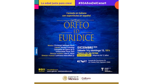 El Cenart presenta la ópera "Orfeo ed Euridice" con la Compañía de Ópera de la Universidad Texas Tech