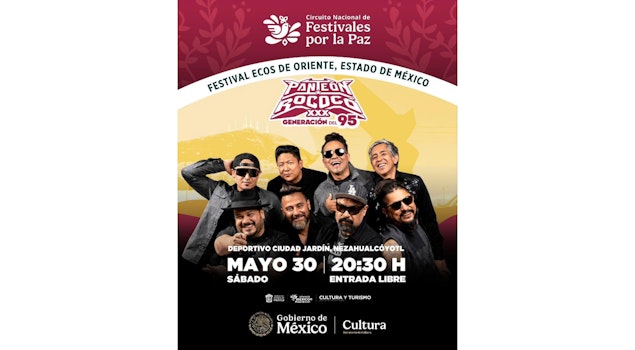 El Circuito Nacional de Festivales por la Paz llevará a Panteón Rococó a Nezahualcóyotl